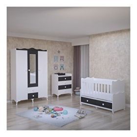 GarajHome Elegant Gri-Siyah Bebek Odası Takımı
