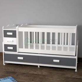 GarajHome Melina 5 Çekmeceli Mdfli Büyüyen Gri 60x120 cm Beşik