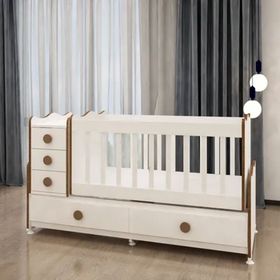 GarajHome Melina 5 Çekmeceli Mdfli Büyüyen Sümela 60x120 cm Beşik