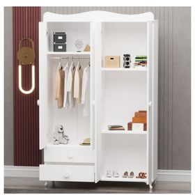 GarajHome Melina Yıldız 4 Kapaklı Beyaz Bebek Odası Dolabı