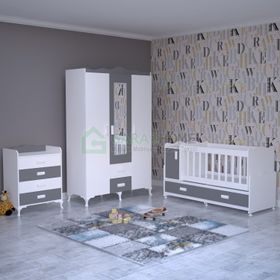 GarajHome Pırlanta Gri Bebek Odası Takımı