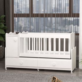 GarajHome Pırlanta Mdfli Büyüyen 60x120 cm Beyaz Beşik