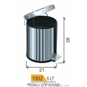 Garanti Metal 1002 5 lt Pedallı Çöp Kovası