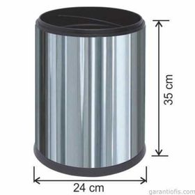 Garanti Metal 1417 12 lt Ofis Tipi Paslanmaz Krom Çöp Kovası