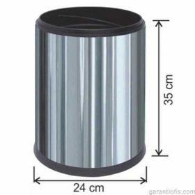 Garanti Metal 1417 12 lt Ofis Tipi Paslanmaz Krom Çöp Kovası