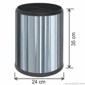 Garanti Metal 1417 12 lt Ofis Tipi Paslanmaz Krom Çöp Kovası
