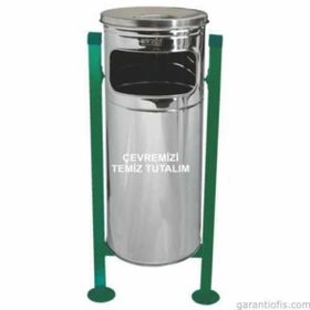 Garanti Metal 1713 34 lt Paslanmaz Kovalı Bahçe Tipi Çöp Kovası