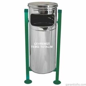 Garanti Metal 1713 34 lt Paslanmaz Kovalı Bahçe Tipi Çöp Kovası