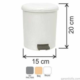 Garanti Metal 7135 3.5 lt Plastik İç Kovalı Yuvarlak Pedallı Çöp Kovası