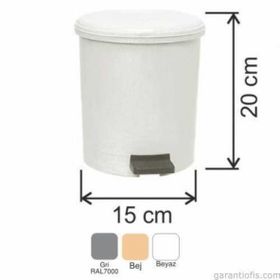 Garanti Metal 7135 3.5 lt Plastik İç Kovalı Yuvarlak Pedallı Çöp Kovası