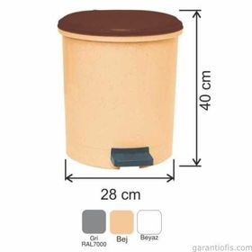 Garanti Metal 7138 25 lt Plastik İç Kovalı Yuvarlak Pedallı Çöp Kovası