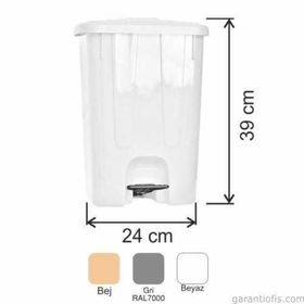 Garanti Metal 7140 17 lt Plastik İç Kovalı Köşeli Pedallı Çöp Kovası