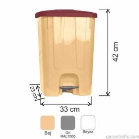 Garanti Metal 7141 25 lt Plastik İç Kovalı Köşeli Pedallı Çöp Kovası