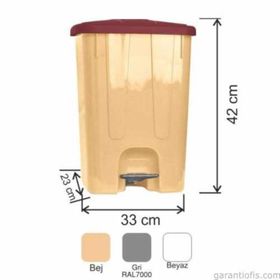 Garanti Metal 7141 25 lt Plastik İç Kovalı Köşeli Pedallı Çöp Kovası