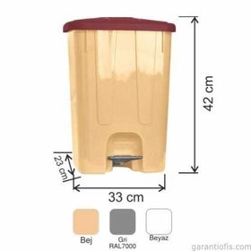 Garanti Metal 7141 25 lt Plastik İç Kovalı Köşeli Pedallı Çöp Kovası