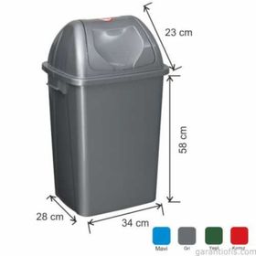 Garanti Metal 7400 65 lt Plastik Çatı Kapaklı Çöp Kovası
