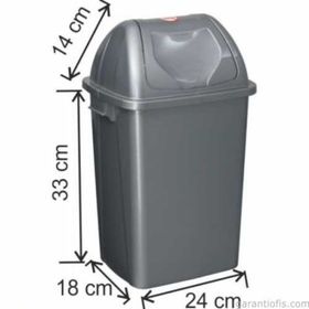 Garanti Metal 7402 16 lt Plastik Çatı Kapaklı Çöp Kovası