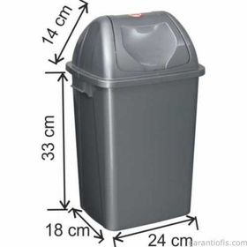 Garanti Metal 7402 16 lt Plastik Çatı Kapaklı Çöp Kovası