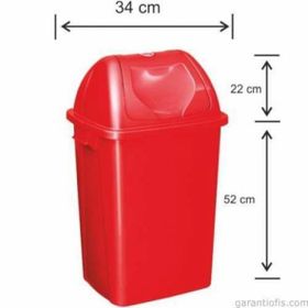 Garanti Metal 7583 50 lt Plastik Çatı Kapaklı Çöp Kovası