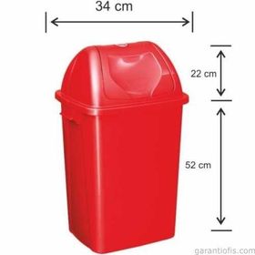 Garanti Metal 7583 50 lt Plastik Çatı Kapaklı Çöp Kovası