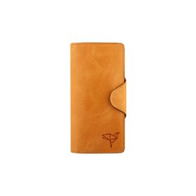 Garbalia Axel Crazy Hardal Sarısı Deri Unisex Portföy Cüzdan