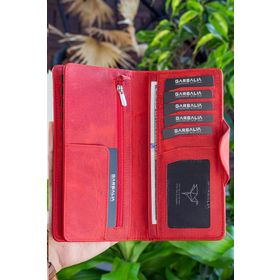 Garbalia Axel Crazy Kırmızı Deri Unisex Portföy Cüzdan