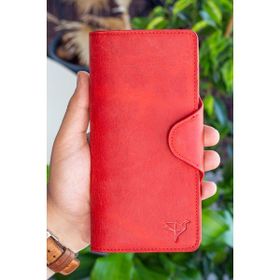 Garbalia Axel Crazy Kırmızı Deri Unisex Portföy Cüzdan