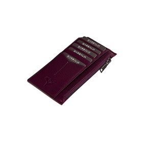Garbalia Blush Hakiki Mürdüm Deri Unisex Cüzdan