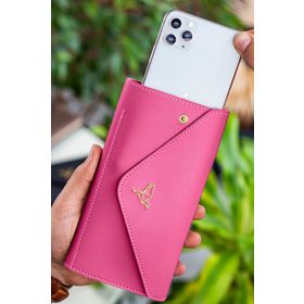 Garbalia Envelope Telefon ve Bozuk Para Bölmeli Zarf Model Fuşya Kadın Cüzdan