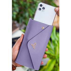 Garbalia Envelope Telefon ve Bozuk Para Bölmeli Zarf Model Lila Kadın Cüzdan