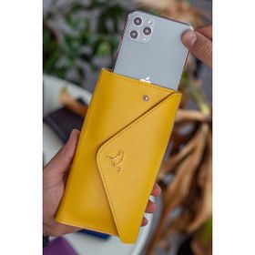 Garbalia Envelope Telefon ve Bozuk Para Bölmeli Zarf Model Sarı Kadın Cüzdan