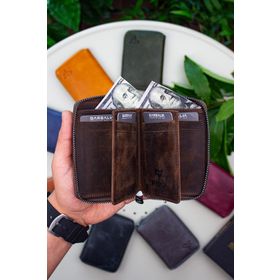 Garbalia Fargo Vintage Kahverengi Deri Unisex Cüzdan