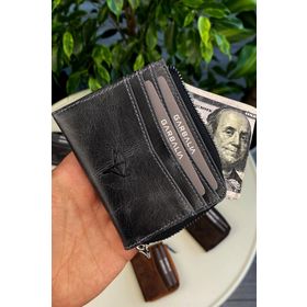 Garbalia Figo Hakiki Deri Siyah Unisex Cüzdan