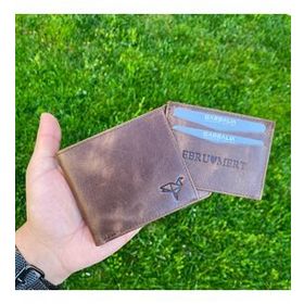 Garbalia Kanguru Hakiki Deri RFID Kahverengi Engelleyici Crazy Cüzdan Kartlık