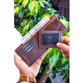 Garbalia Kanguru Hakiki Deri RFID Kahverengi Engelleyici Crazy Cüzdan Kartlık