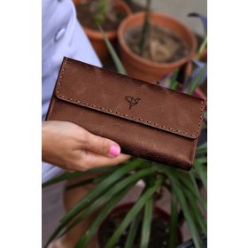 Garbalia Pavia Vintage Kahverengi Deri Kadın Cüzdan
