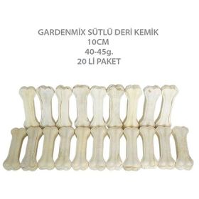 Garden Mix 10 cm 40-45 gr 20 Adet Sütlü Deri Kemik Köpek Ödülü