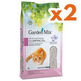 Garden Mix 2x10 lt İnce Taneli Bebek Pudralı Topaklaşan Kedi Kumu