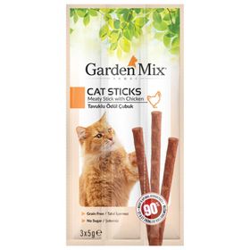Garden Mix 3x5 gr Tavuk Etli Tahılsız Kedi Stick Ödülü