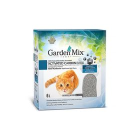 Garden Mix 6 lt Aktif Karbonlu Topaklaşan Parfümsüz Natural Bentonit Kedi Kumu