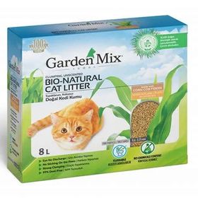 Garden Mix 8 lt Topaklanan Mısır Lifli Kokusuz Kedi Kumu