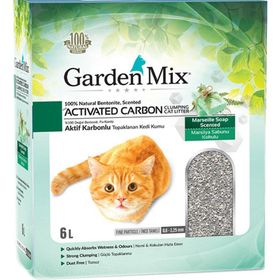 Garden Mix Bentonit Aktif Karbon Marsilya Sabunu 6 lt Kedi Kumu