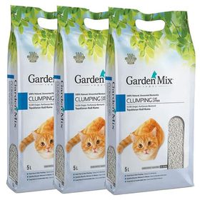 Garden Mix Bentonit Parfümsüz Kalın Taneli 3x5 lt Kedi Kumu