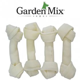 Garden Mix Beyaz 5-5.5 inç 4'lü Düğümlü Deri Kemik