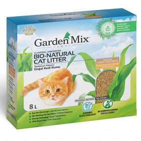 Garden Mix Bio Natural Topaklanan Mısır Lifli 8 lt Kedi Kumu