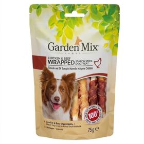 Garden Mix Chicken Wrapped Starch Stick 75 gr Tavuk Sargılı Kemik Köpek Ödülü