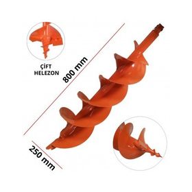 Garden Pro 250 mm Çift Helezonlu Toprak Burgu Ucu