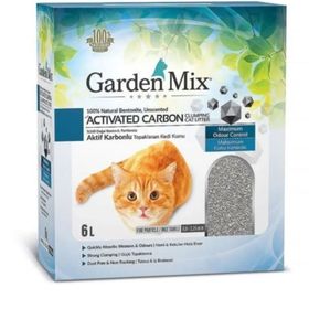 Gardenmix 6 lt Aktif Karbonlu Bentonit Kokusuz İnce Taneli Kedi Kumu