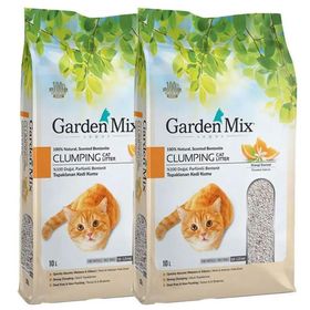 Gardenmix Bentonit Portakallı İnce 10 lt 2'li Kedi Kumu