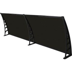 Gardenplast Crocus Kapı Pencere Üstü Pratik 80x240 cm Siyah Sundurma
